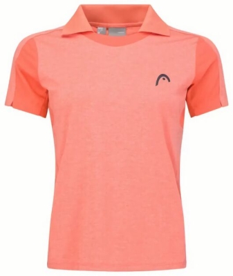 (EU) Поло женское Head Padel Tech Nv, Оранжевое (L)