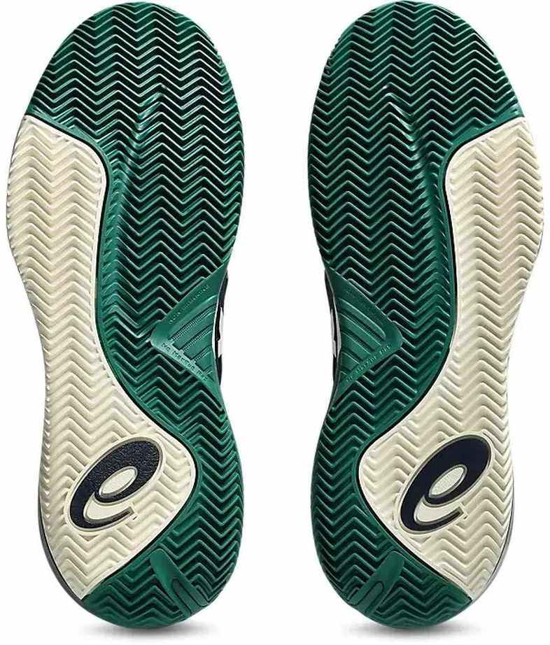 Кроссовки мужские Asics GEL-RESOLUTION X CLAY, Темно-синий/Белый/Зеленый, для грунтового корта (р. 46,5)