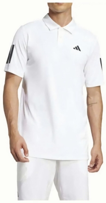 (EU) Поло мужское Adidas Club с тремя полосками KUE81, Белое (M)