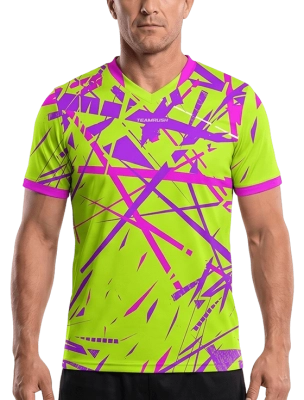 Футболка мужская TEAMRUSH M, Салатовая/розовая (L)