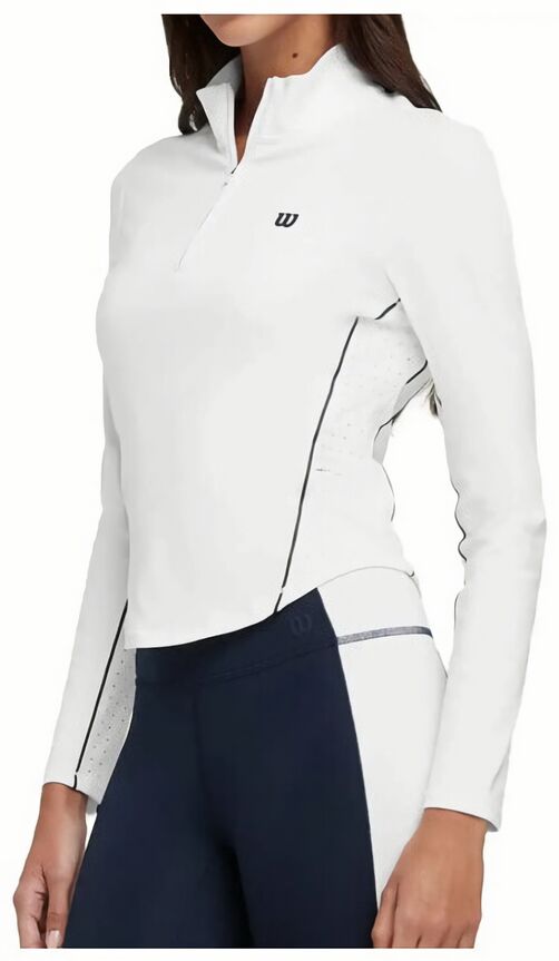 (EU) Лонгслив женский Wilson Brentwood с застежкой-полурубашкой, Белый (L)