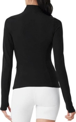 (CN) Лонгслив женский Alo Yoga Alosoft 1/2 Zip Rapid Pullover, Чёрный (M)
