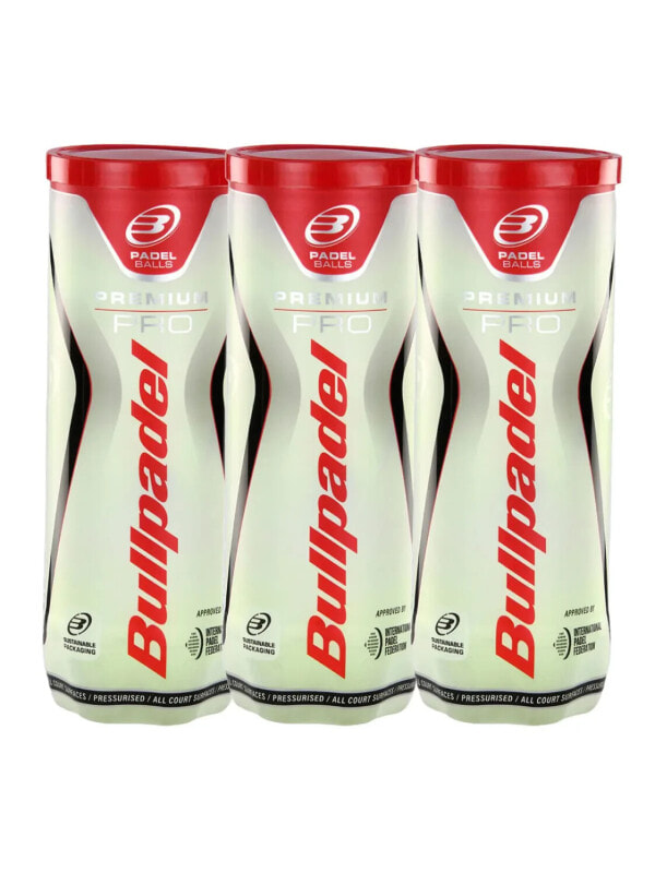(EU) Мячи для падел тенниса Bullpadel Premium Pro, 3 банки (3 шт в банке)