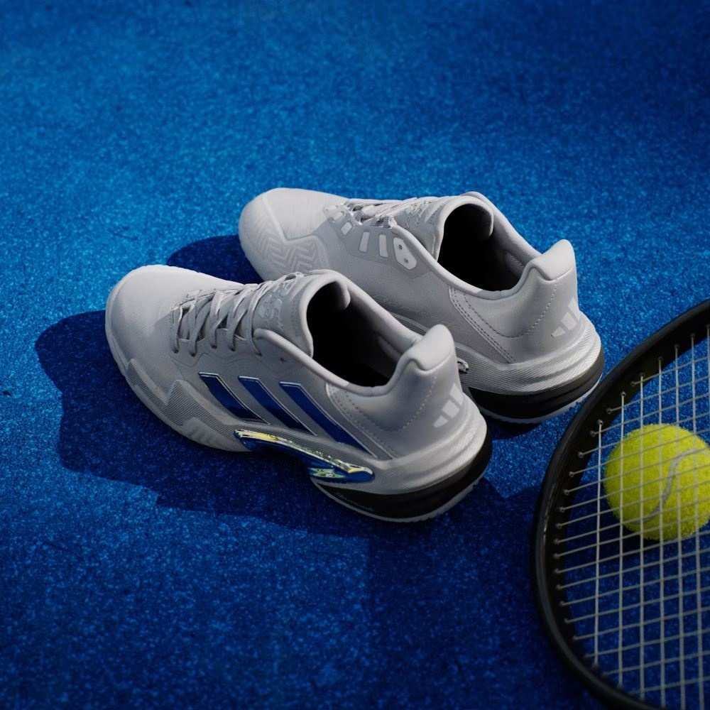 Кроссовки женские Adidas Barricade 13 Silver Edition, Серебристые, с технологией Torsion System, Geofit (р. 38)