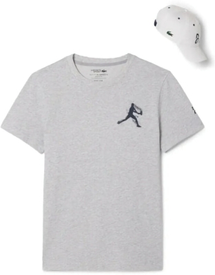 (EU) Футболка мужская Lacoste Djokovic Fan Pack, Серая (2XL)