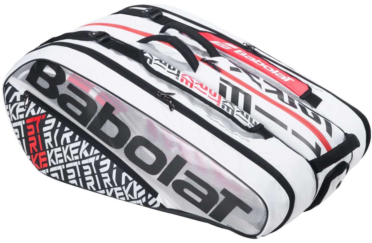 Чехол для ракеток Babolat Pure Strike, на 12 ракеток, Белый/Чёрный/Оранжевый