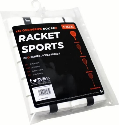 (EU) Овергрип для ракетки Nox, Белый (12 шт)