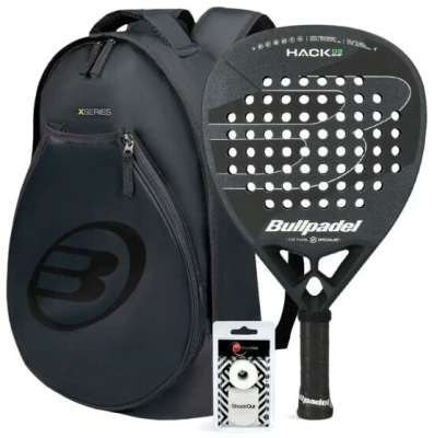 Набор для падел-тенниса BULLPADEL Hack 03 + Bag Tour Black