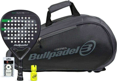 (EU) Набор ракетка Bullpdel GAME PWR + Сумка Bullpadel Avant 2 + Овергрип Shockout + Гель Bullpadel Dry Grip