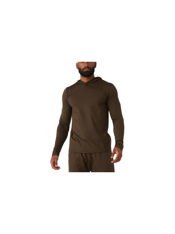 (CN) Лонгслив женский Alo Yoga Conquer Reform Long Sleeve With Hood с капюшоном, Коричневый (M)