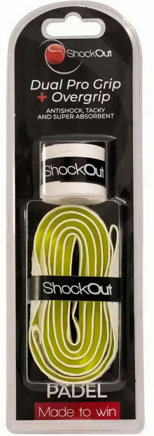 (EU) Грип + Овергрип для ракетки Shockout, Бело-желтая