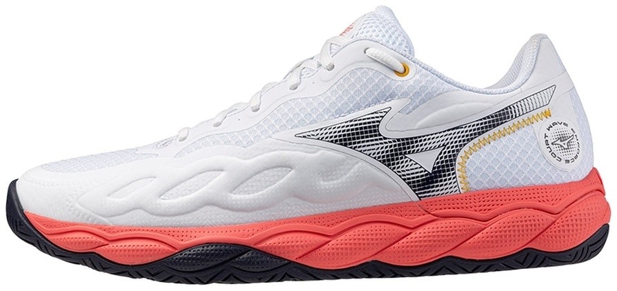 Кроссовки мужские Mizuno Wave Enforce Court AC, Белые/Чёрные/Оранжевые, теннисные (р. 45)