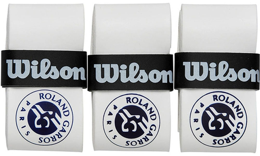 Овергрип Wilson PROFILE ROLAND GARROS X3, Белый/Синий (3 шт)