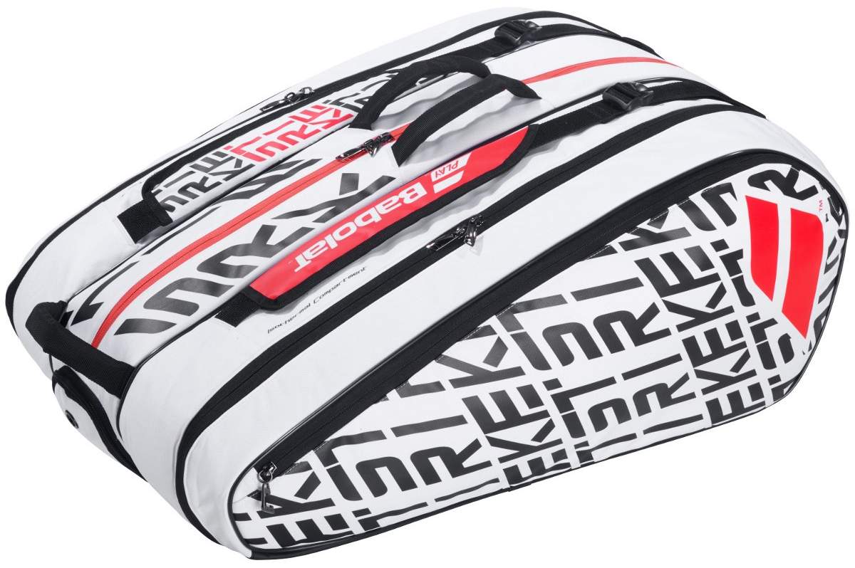 Чехол для ракеток Babolat Pure Strike, на 12 ракеток, Белый/Чёрный/Оранжевый