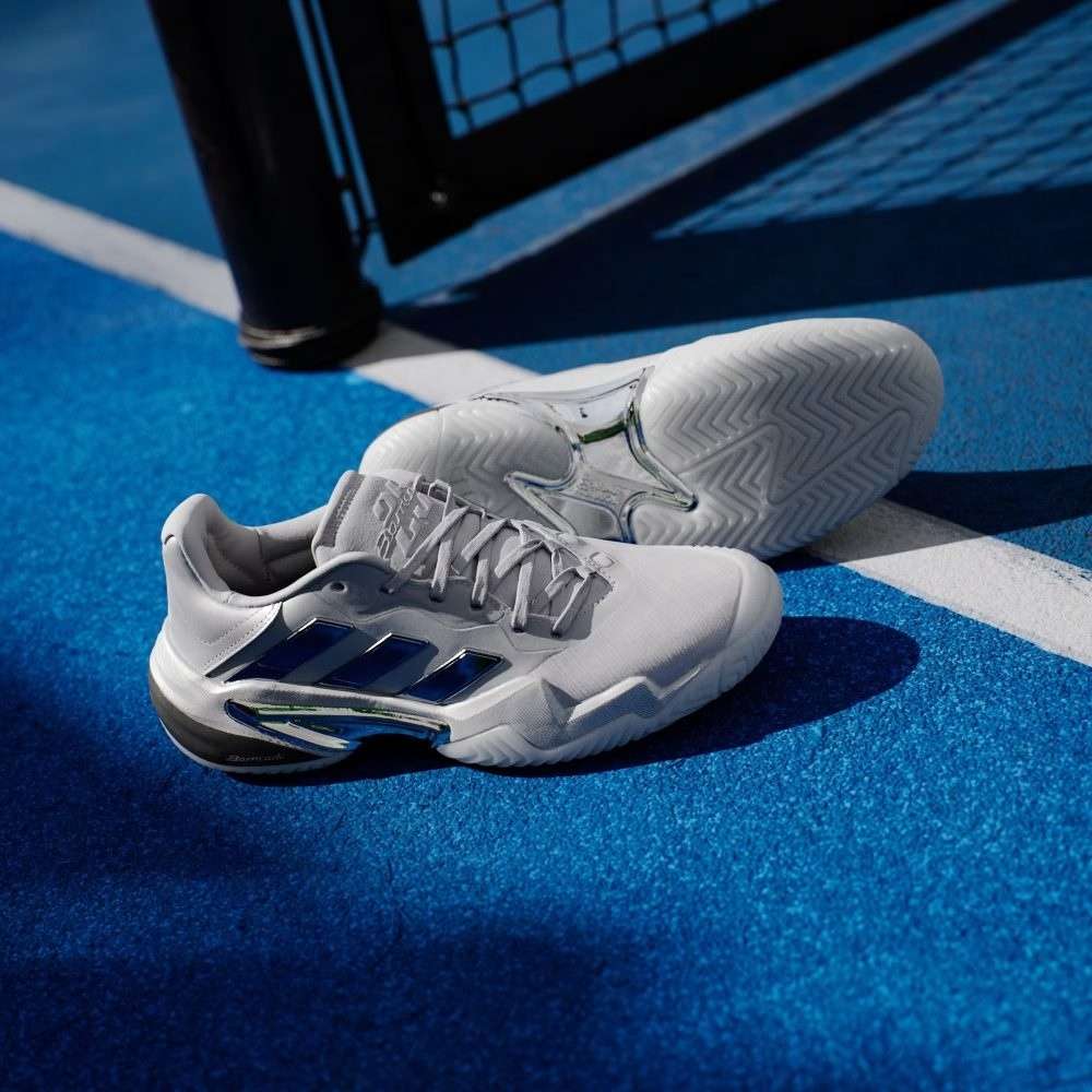 Кроссовки женские Adidas Barricade 13 Silver Edition, Серебристые, с технологией Torsion System, Geofit (р. 38)