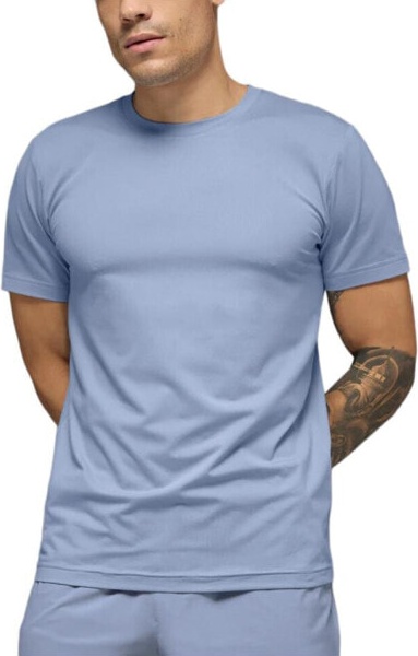 (CN) Футболка с коротким рукавом Alo Yoga Conquer Reform Crewneck Short Sleeve, Синяя (L)