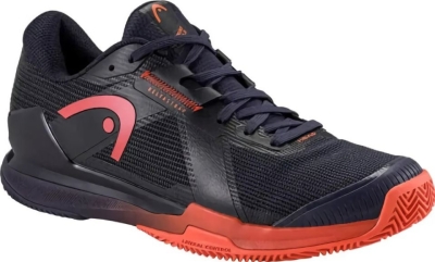 (EU) Кроссовки мужские Head Sprint Pro 4.0 Clay Wide Navy/Red 273935, Чёрные (р. 44)