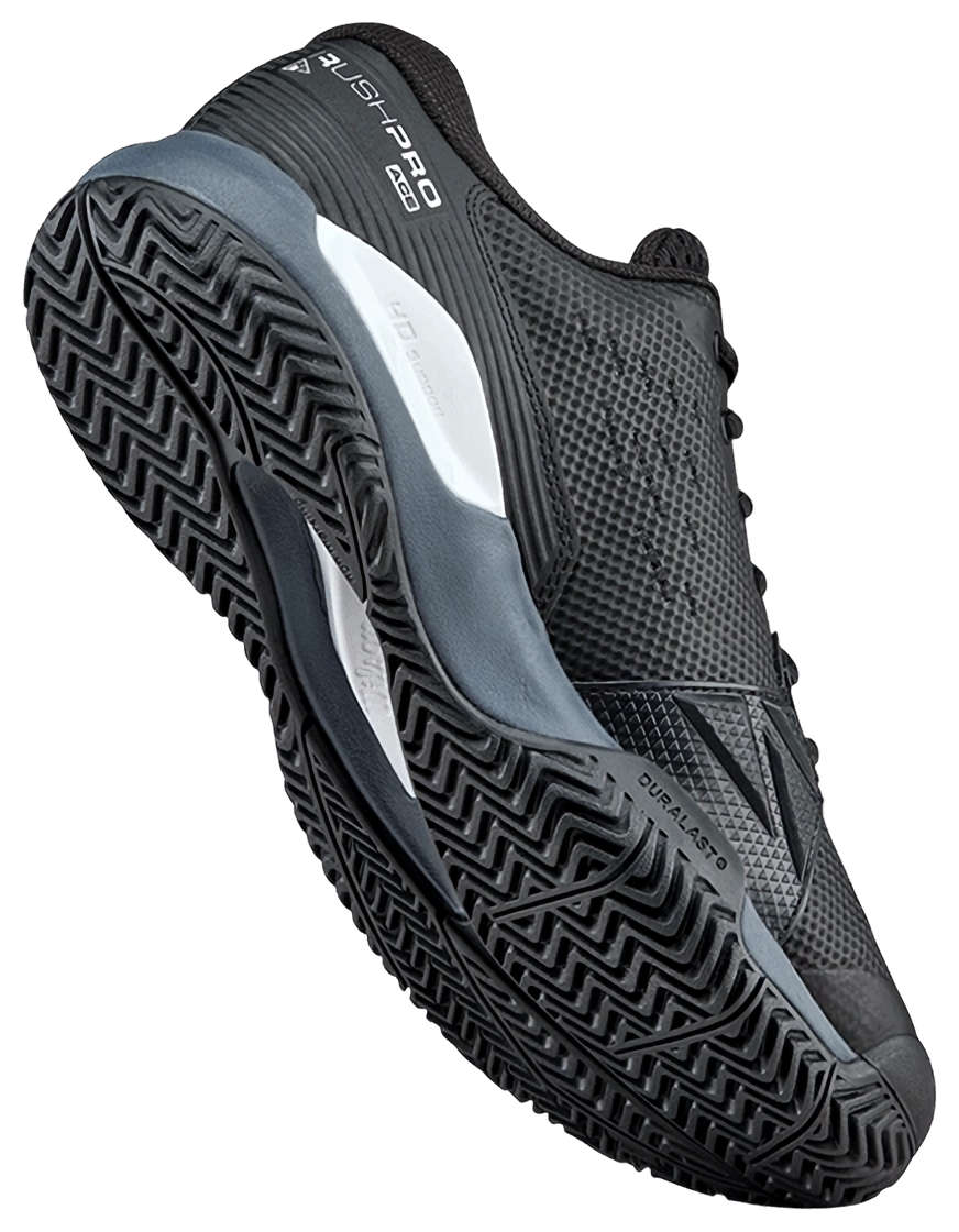 Кроссовки мужские Wilson Rush Pro Ace M, Чёрные/Тёмно-синие/Белые, широкая колодка Wide Fit (р. EUR 42)