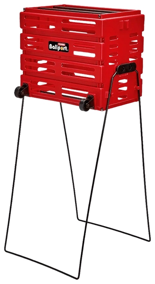 Корзина для мячей Tourna Ballport BP-80 Deluxe, с колёсами, Красная