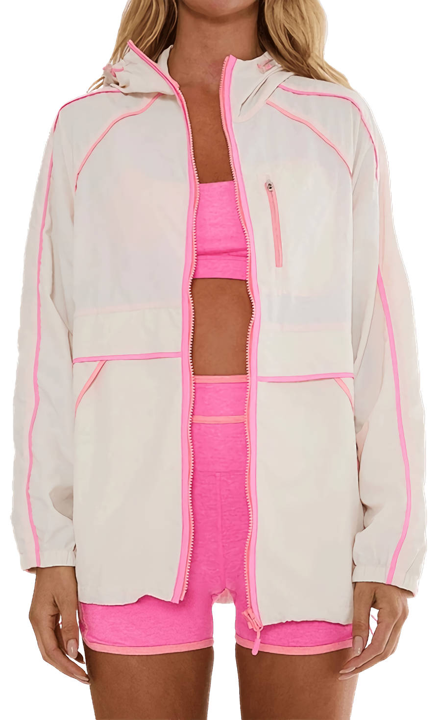 Куртка женская Beach Riot Mel Jacket W, Белая/Розовая (S)