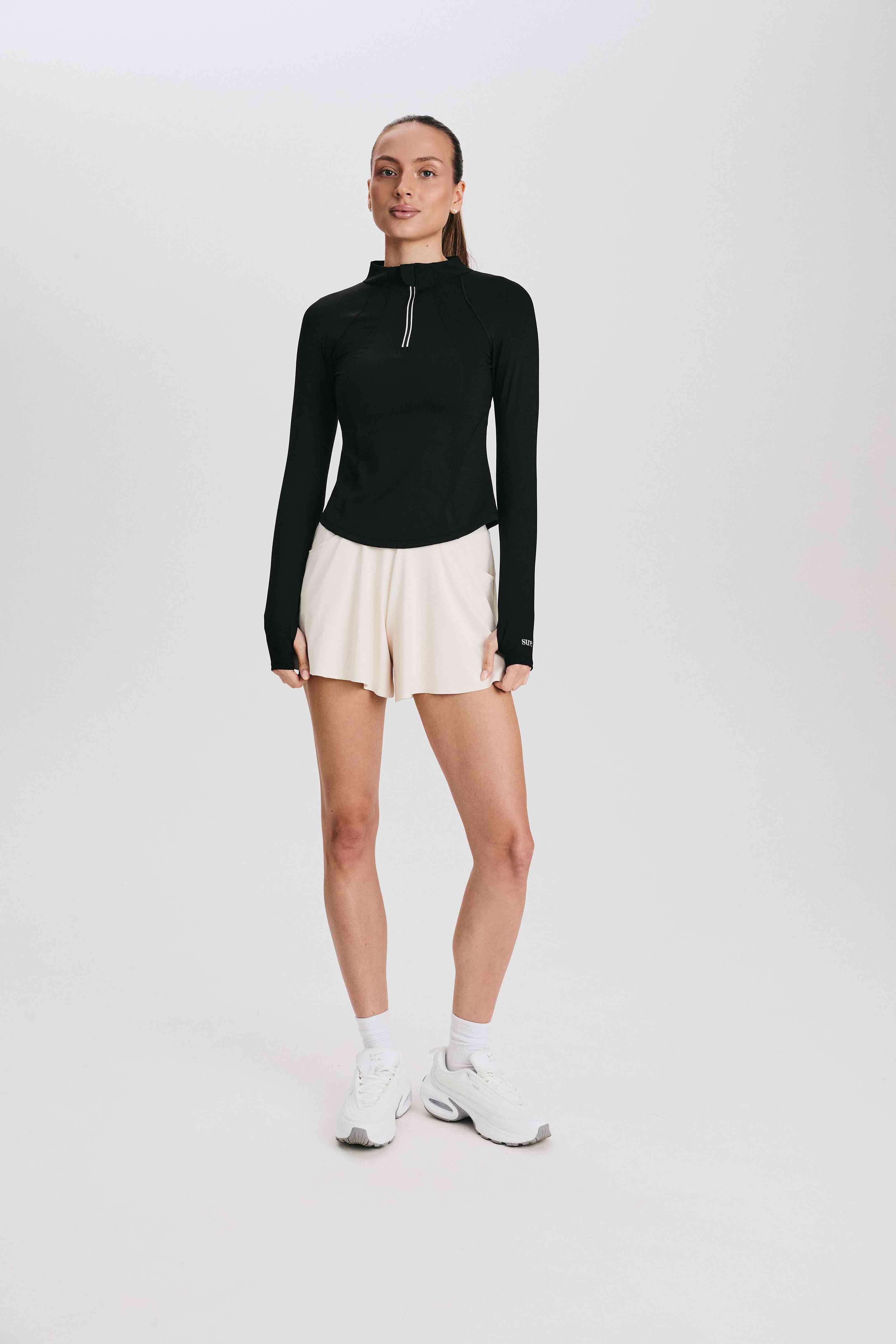 Лонгслив женский SURE 1/2 zip с охлаждающим эффектом, Черный (L)