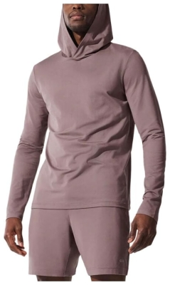 (CN) Лонгслив женский Alo Yoga Conquer Reform Long Sleeve With Hood с капюшоном, Розовый (XL)