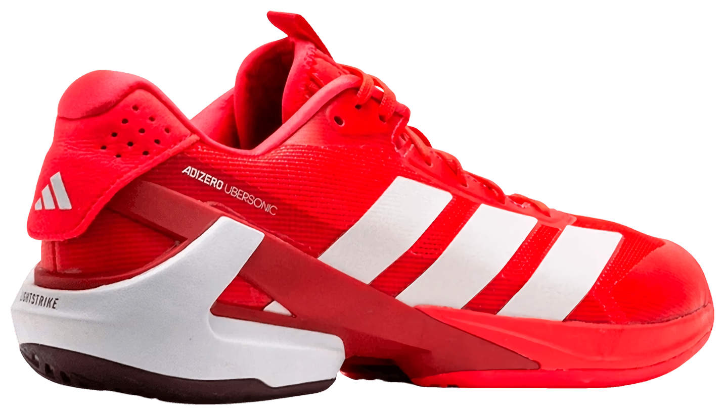 Кроссовки мужские Adidas Adizero Ubersonic 5 Clay, Прозрачный Красный/Нулевой Металлик/Рубиновое Сияние, для грунтовых кортов (р. )
