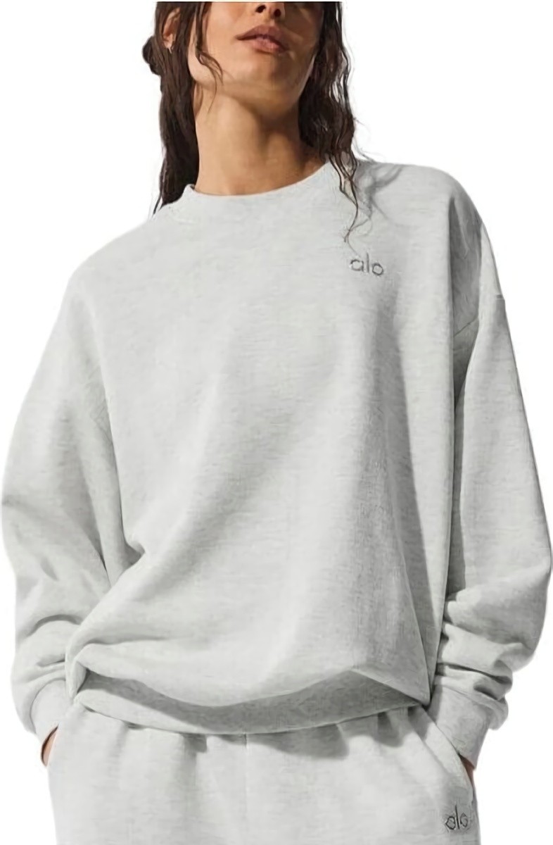 (CN) Свитшот женский Alo Yoga Accolade Crew Neck Pullover, Белый (XS)