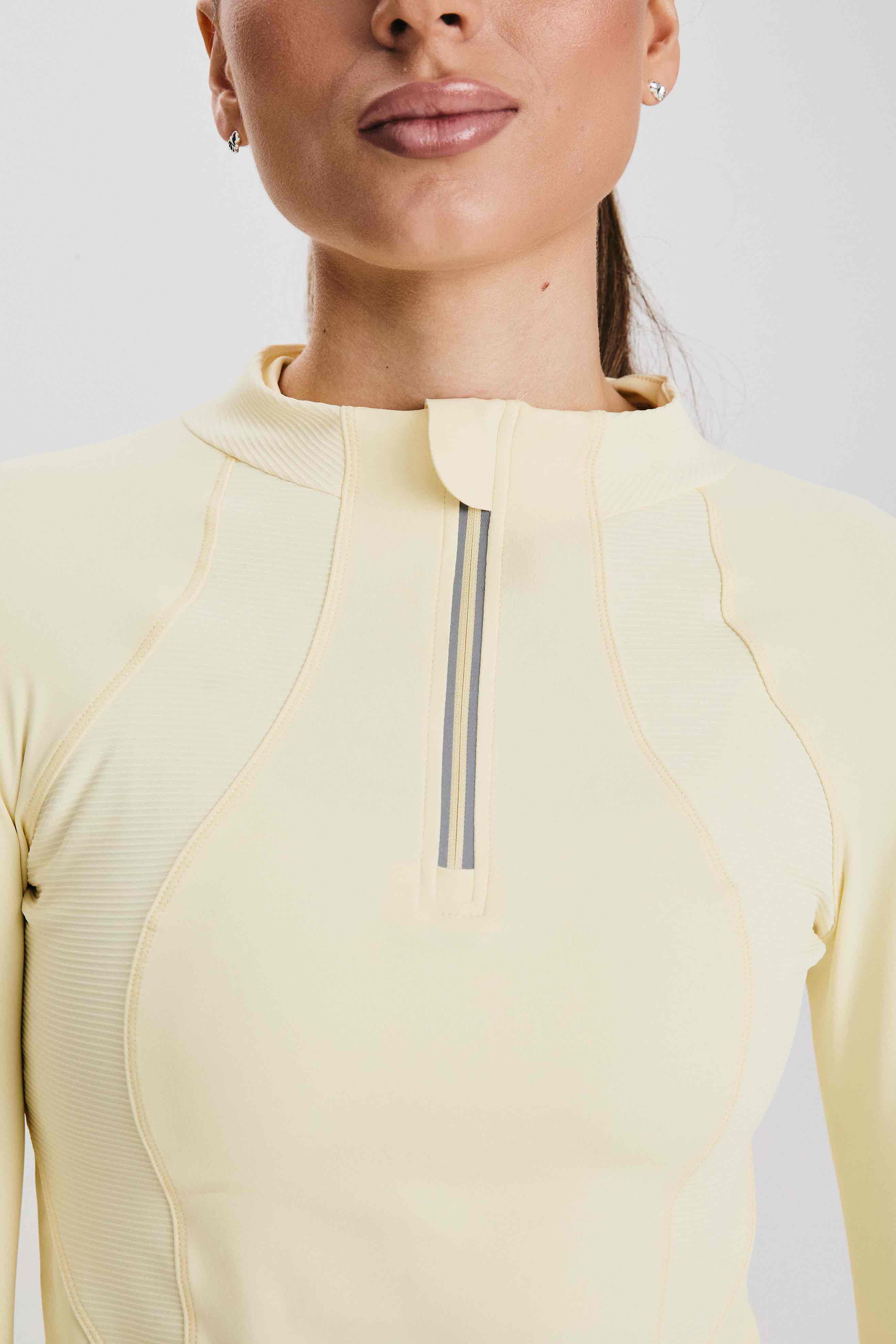 Лонгслив женский SURE Рашгард 1/2 zip, Жёлтый (S)