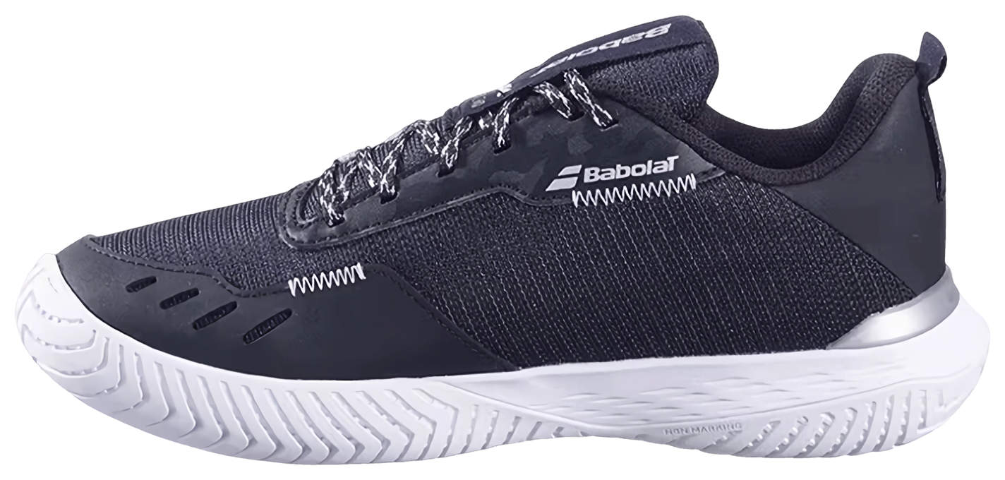 Кроссовки женские Babolat SFX Evo All Court, Чёрные/Серебряные, с технологией Michelin, широкой колодкой (р. EUR 41)