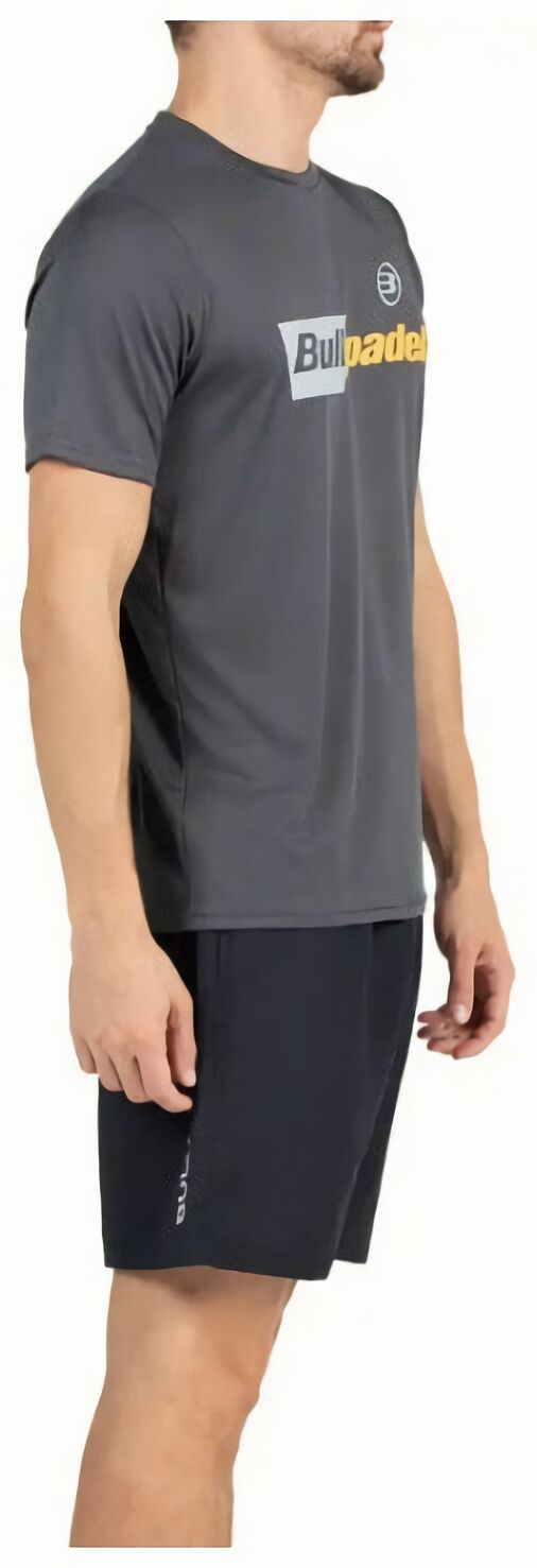 (EU) Футболка мужская Bullpadel, Чёрная/Тёмно-серая (2XL)