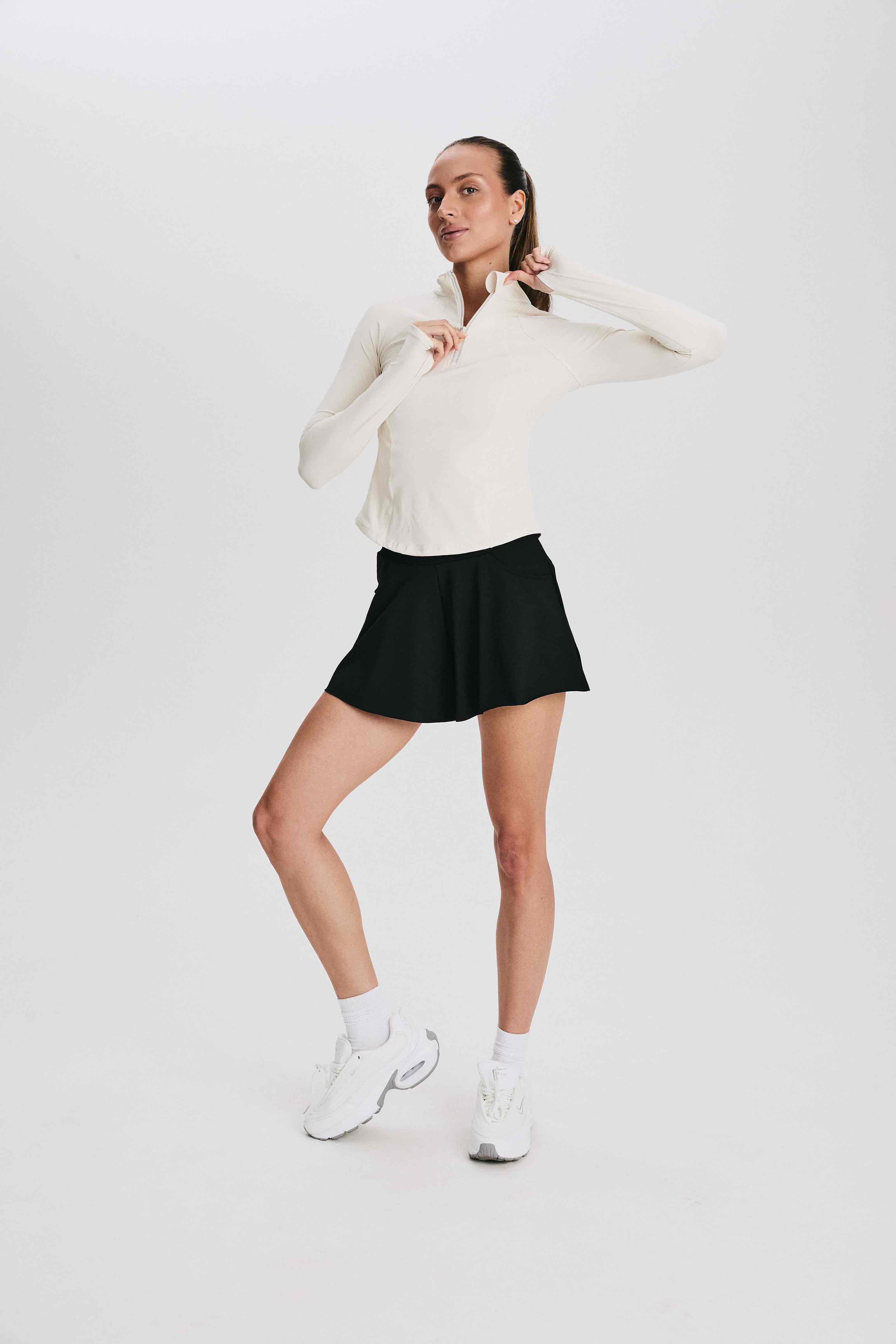 Лонгслив женский SURE Рашгард 1/2 zip с охлаждающим эффектом, Белый (L)