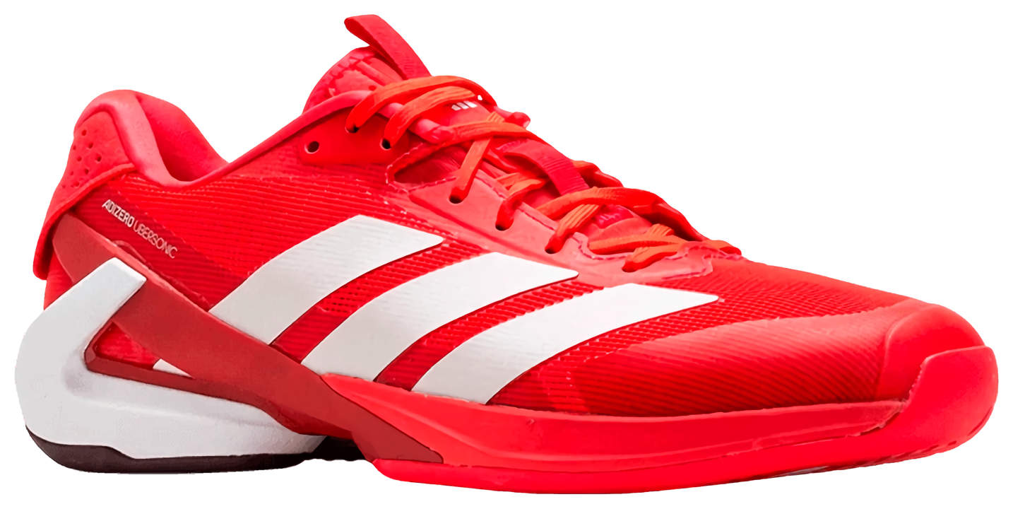 Кроссовки мужские Adidas Adizero Ubersonic 5 Clay, Прозрачный Красный/Нулевой Металлик/Рубиновое Сияние, для грунтовых кортов (р. )
