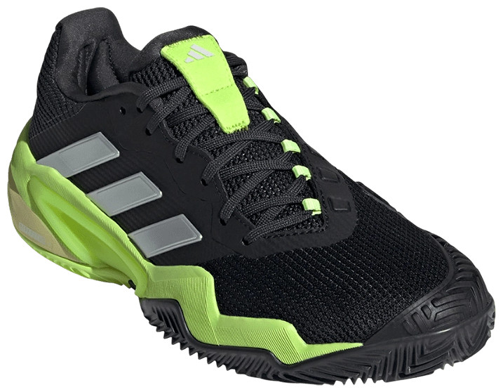 Кроссовки мужские Adidas Barricade 13 M, Чёрные/Металлик/Прозрачный-Лимон, с технологией AdiWear, для всех покрытий (р. EUR 43.3)