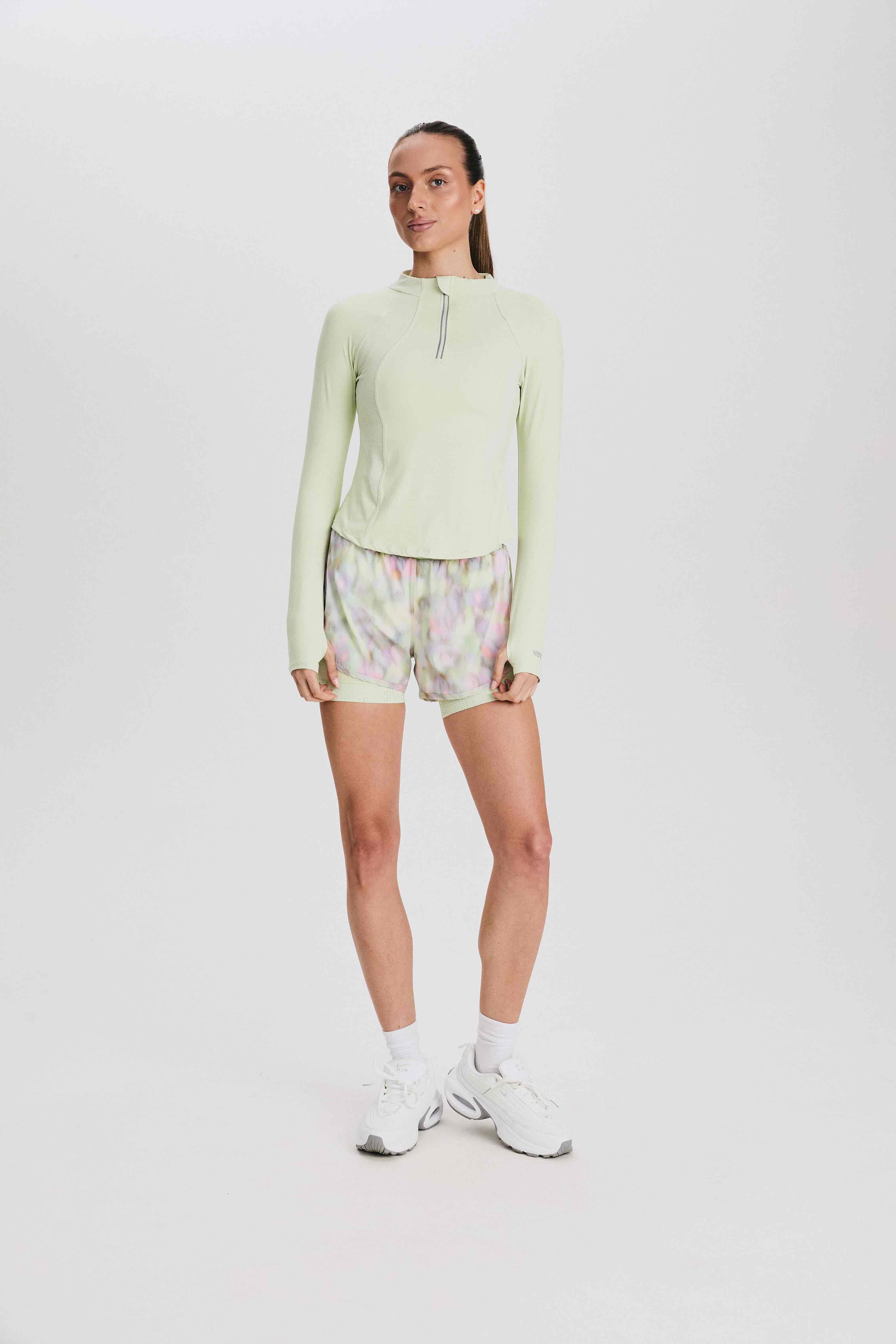 Лонгслив женский SURE 1/2 zip с охлаждающим эффектом, Светло-зелёный (L)