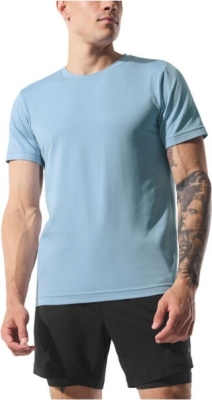 (CN) Футболка с коротким рукавом Alo Yoga Conquer Reform Crewneck Short Sleeve, Синяя (XL)