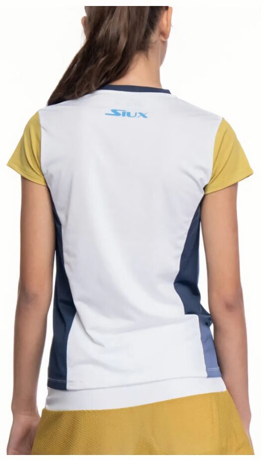 (EU) Футболка женская Siux с цветными блоками, Белая/Синяя/Песочная (S)