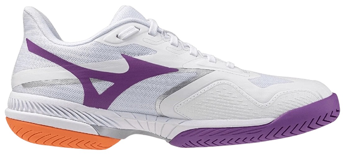 Кроссовки женские Mizuno Wave Exceed Court, Белые/Георгин/Оранжевые (р. 40,5)
