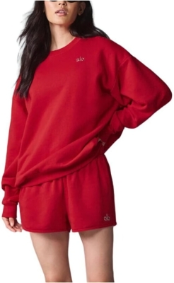 (CN) Свитшот женский Alo Yoga Accolade Crew Neck Pullover, Красный (S)