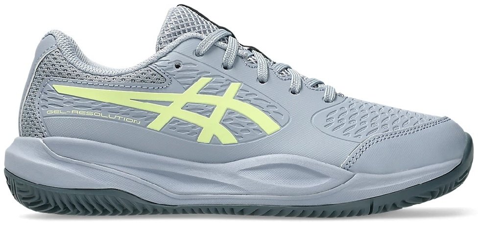 Кроссовки мужские Asics Gel-Resolution X GS CLAY, Серые/Салатовые (р. 32,5)