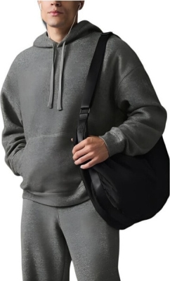 (CN) Худи мужское Alo Yoga Triumph Restore Sweatshirt, Серое (M)