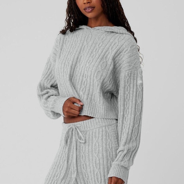 (CN) Лонгслив Alo Yoga Knitwear Women's Mixed Gray/Athletic Heather Grey, Серый (M)