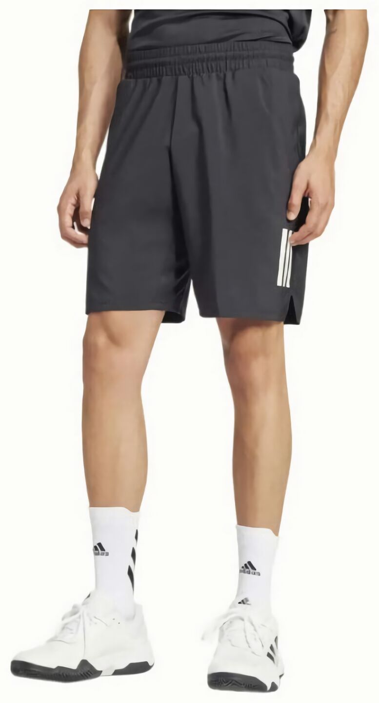(EU) Шорты мужские Adidas Club 3 Stripes Kue78 7 дюймов, Чёрные (S)
