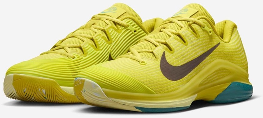 Кроссовки мужские Nike Vapor 12 Premium, Жёлтые/Серые, с амортизацией Air Zoom (р. 46)