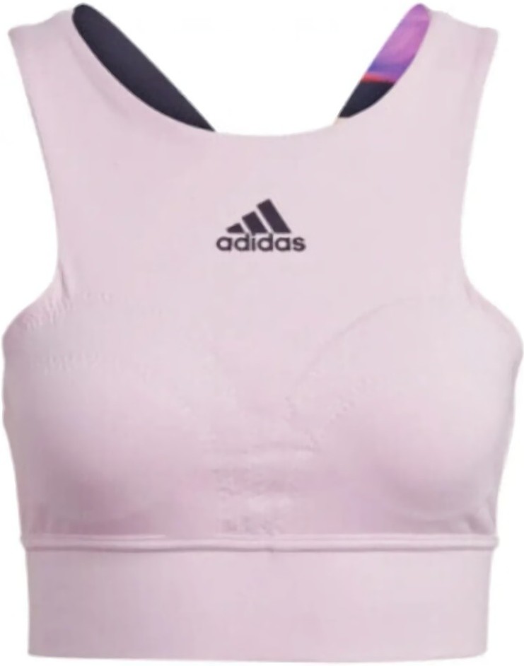(EU) Топ женский Adidas US Series Crop Top, с интегрированным бра, влагоотводящий, Розовый (XL)