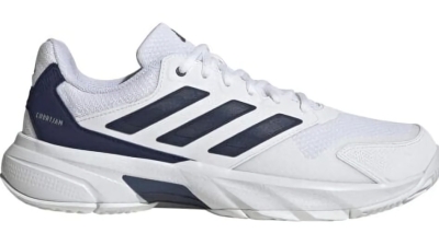 (EU) Кроссовки мужские Adidas Courtjam Control 3 White/Dark Blue Mjr1749, Белые (р. 44)
