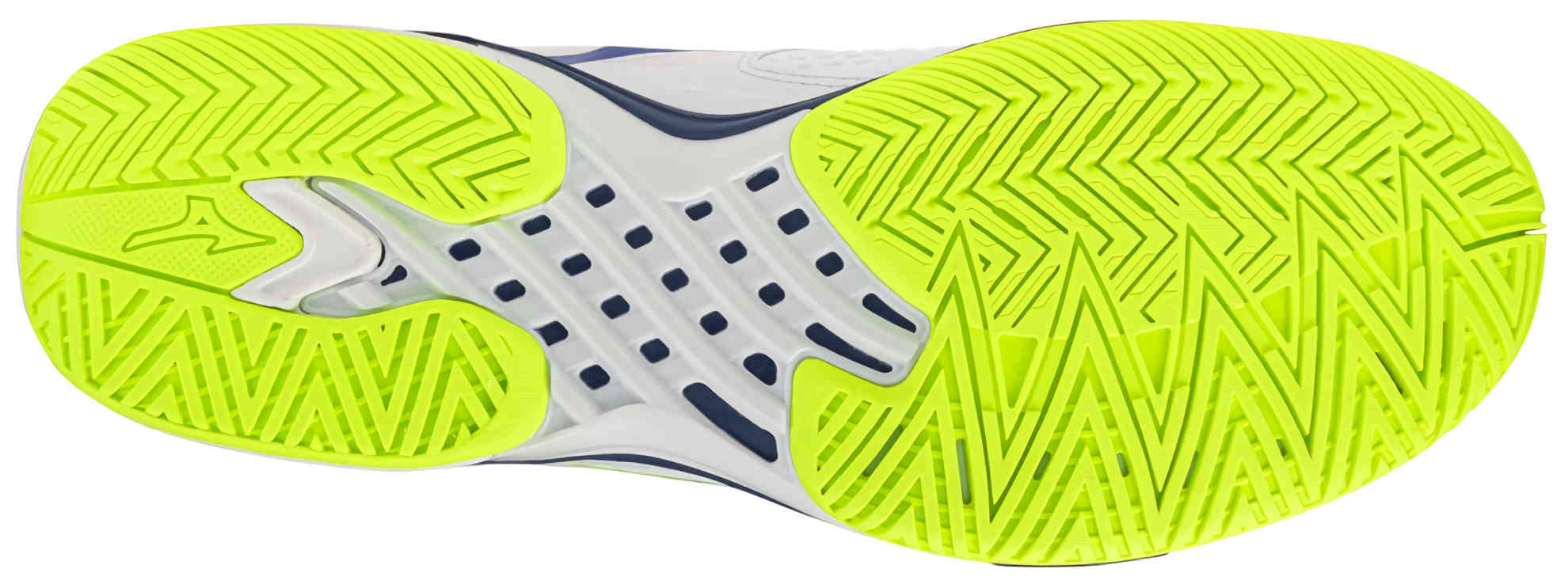 Кроссовки теннисные унисекс Mizuno WAVE EXCEED TOUR 7 AC, Белый/Синий/Зеленый (р. 45)