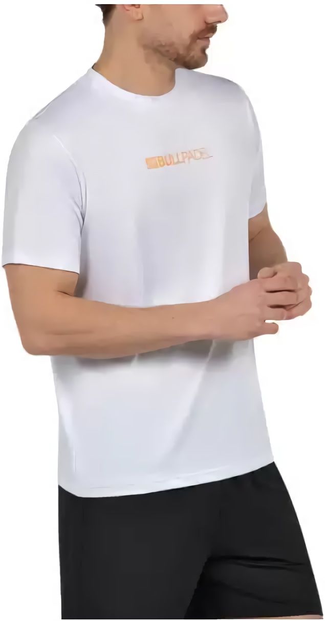 (EU) Футболка унисекс Bullpadel Coledil с быстросохнущей тканью, рефлективными деталями, Белая (S)