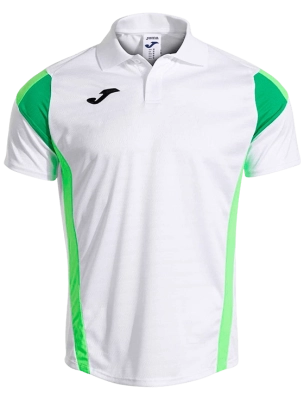 Поло мужское Joma Montreal Short Sleeve Polo M, Белое/зелёное (M)