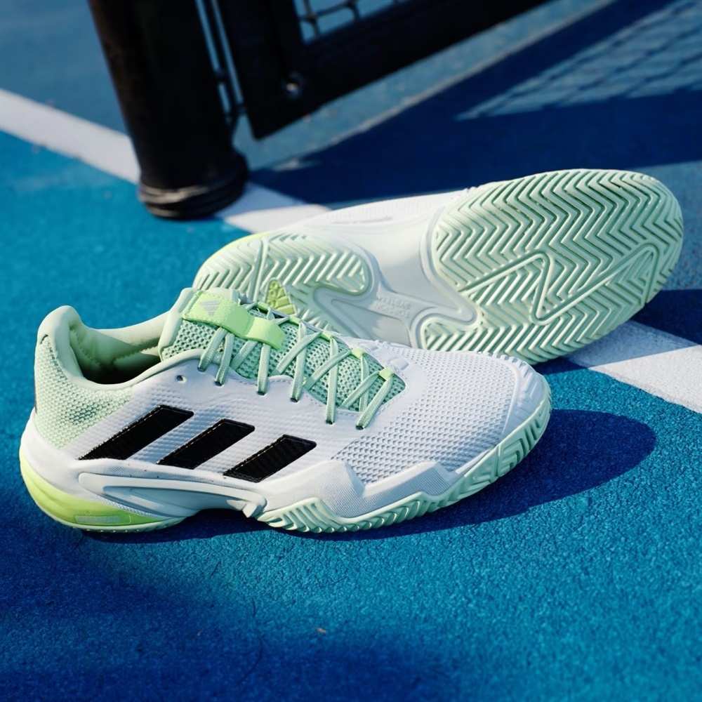 Кроссовки мужские Adidas Barricade 13, Белый/Зеленый/Черный, с системой Torsion (р. 43)